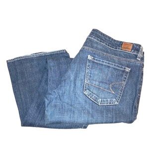 American Eagle, Straight Leg Blue Jeans, size 8